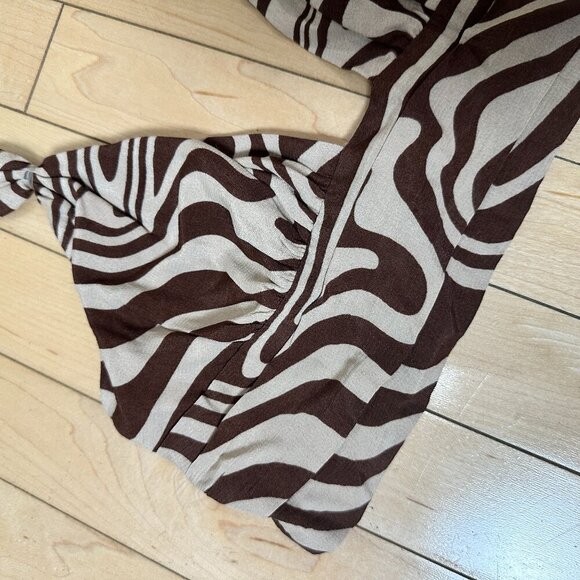 GARAGE Animal Print Zebra Silky Halter Crop Top Size Small Bra Corset Bustier - Picture 3 of 8
